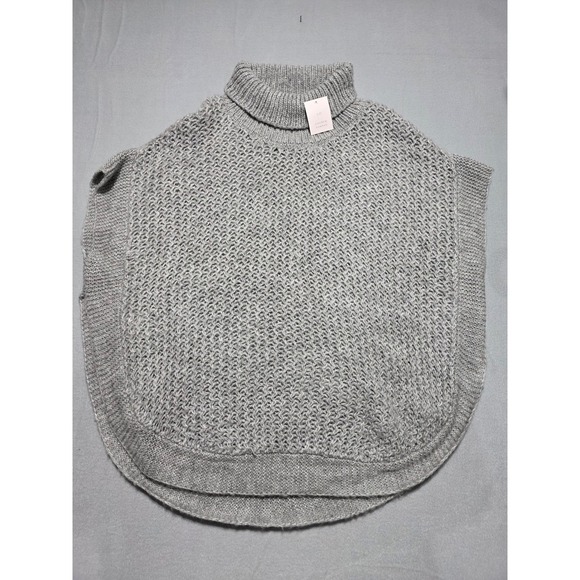 Lauren Conrad Sweaters - Lauren Conrad Grey Knit Turtleneck Poncho WLC74LP05 OS Grey Cape Sweater